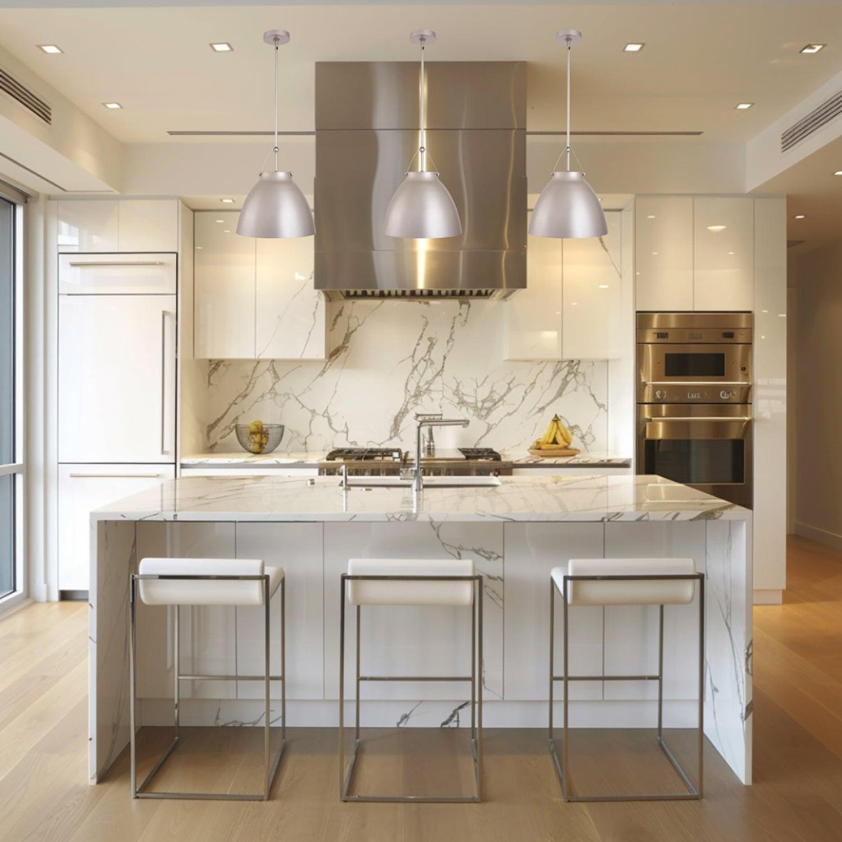 Modern 1-Light Metal Dimmable Island Pendant Light-Parc Decor