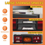 Modern 66" LED TV Stand with 23" Insert Electric Fireplace for Living Room-Parc Decor