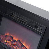 Modern 66" LED TV Stand with 23" Insert Electric Fireplace for Living Room-Parc Decor