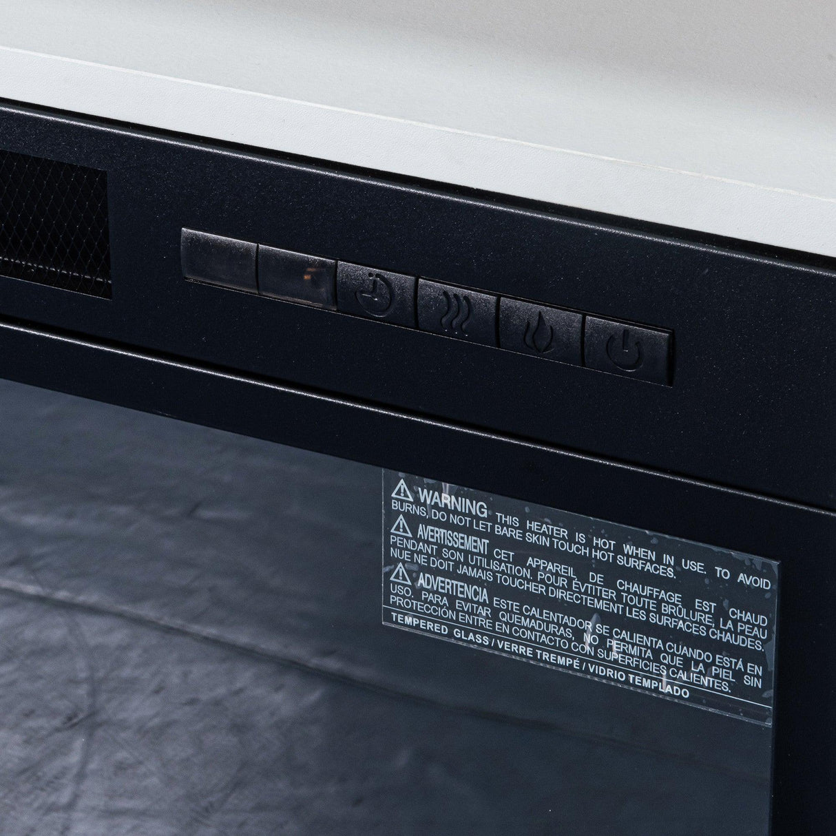 Modern 68" LED TV Stand with 36" Insert Opening Electric Fireplace for Living Room in Black or White-Parc Decor