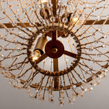 Modern Beaded Basket Weathered Wood 4-Light Chandelier-Parc Decor