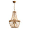 Modern Beaded Basket Weathered Wood 4-Light Chandelier-Parc Decor