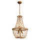 Modern Beaded Basket Weathered Wood 4-Light Chandelier-Parc Decor