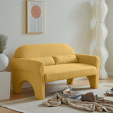 Modern Lambs Wool Fabric Loveseat for Living Room-Parc Decor