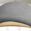Nara pendant light, 12 inch dark gray stone-like fixture with a curved, organic shape.