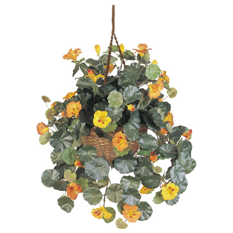 Nasturtium Silk Hanging Basket-Parc Decor