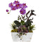 Orchid & Succulent Garden with White Wash Planter-Parc Decor