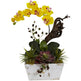 Orchid & Succulent Garden with White Wash Planter-Parc Decor