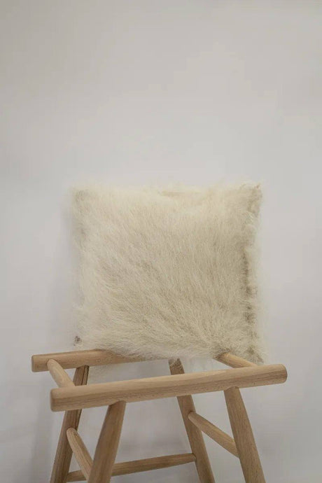 Organic Wool Pillow - Handwoven Brushed Wood Decorative Pillow-Parc Decor