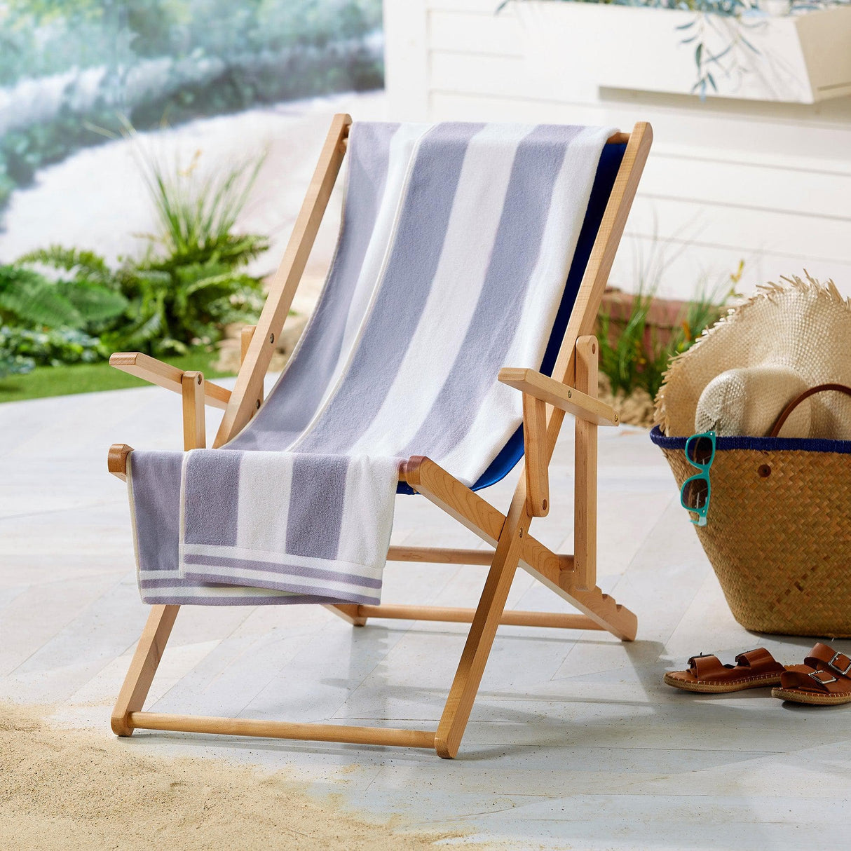 Oversized Striped Cabana Beach Towel - Edgartown Collection-Parc Decor