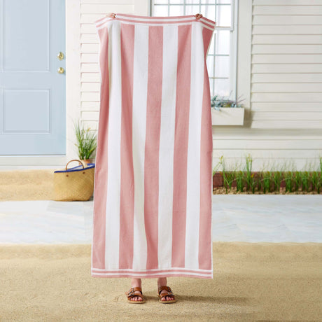 Oversized Striped Cabana Beach Towel – Edgartown Collection-Parc Decor