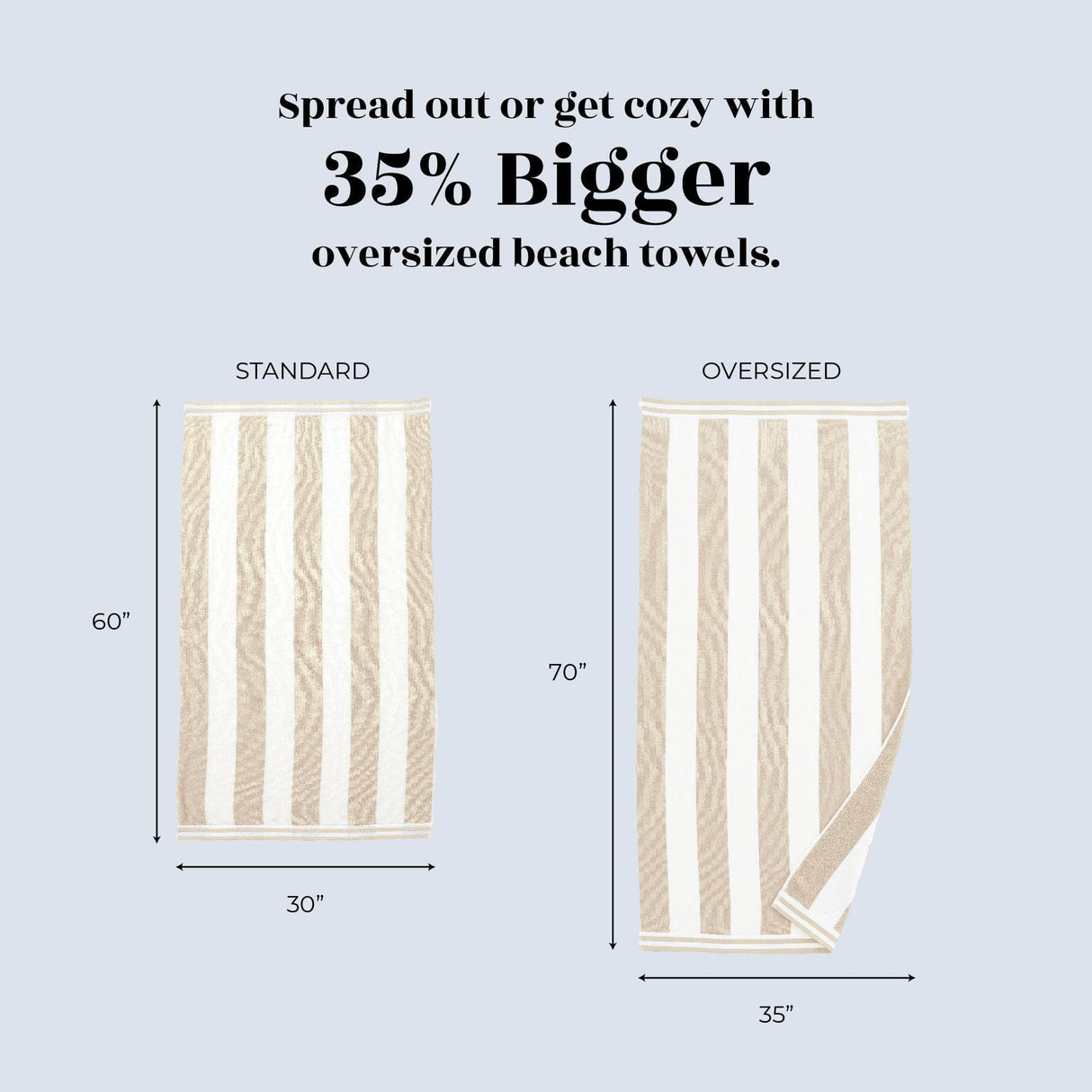Oversized Striped Cabana Beach Towel - Edgartown Collection-Parc Decor