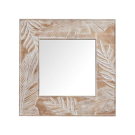 Parrot Uncle Frame for Mirrors Traditional Square Mirror Vintage Wall Decoration with Leaf Pattern-Parc Decor