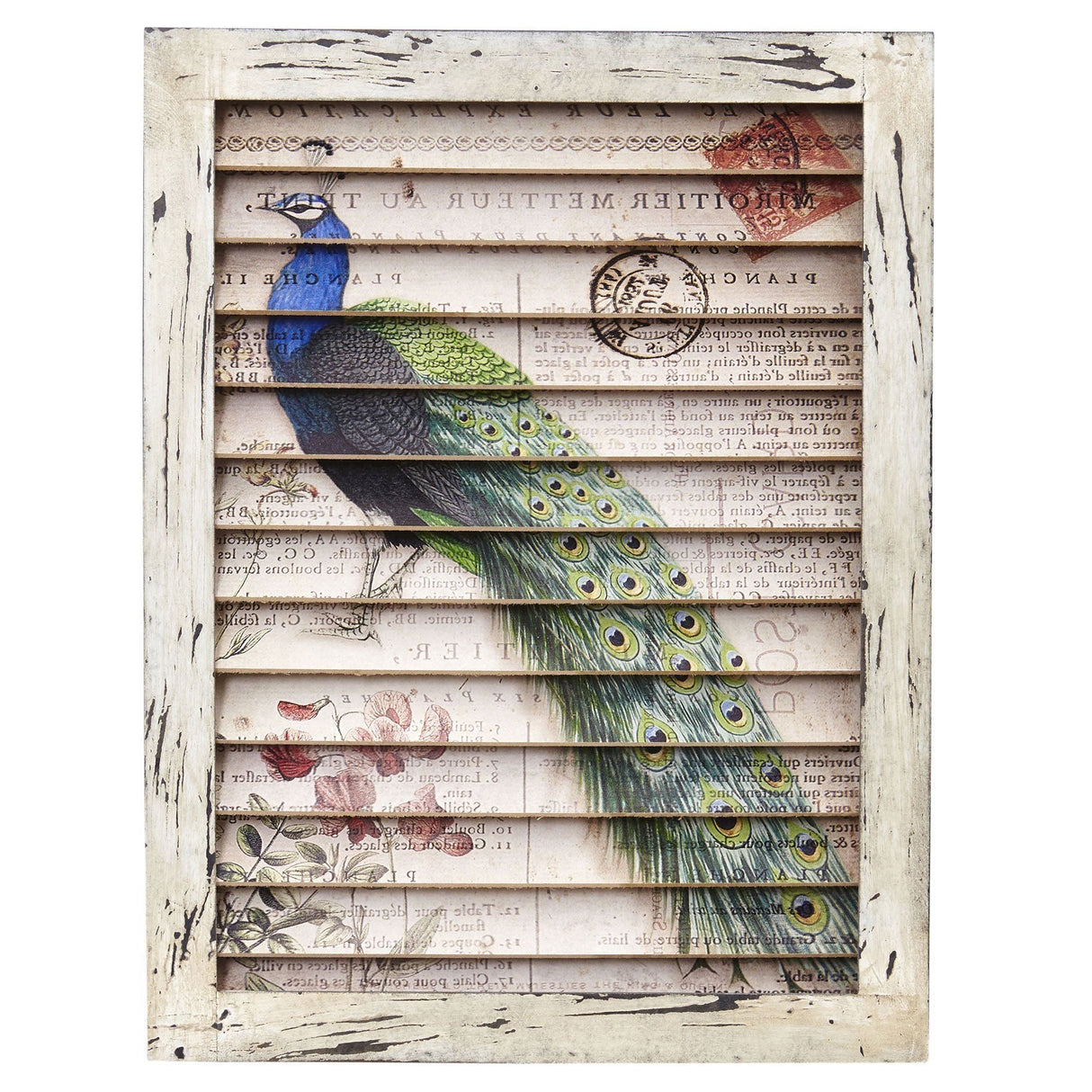 Peacock Window Shutter Wall Décor-Parc Decor
