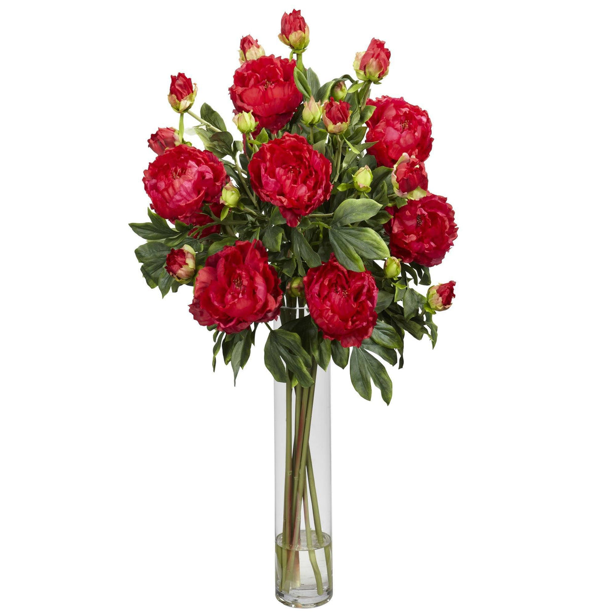 Peony w/Cylinder Silk Flower Arrangement-Parc Decor