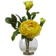 Peony w/Fluted Vase Silk Flower Arrangement-Parc Decor