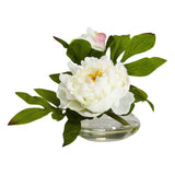 Peony w/Glass Vase (Set of 3)-Parc Decor