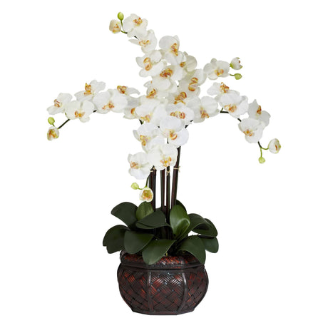 Phalaenopsis w/Decorative Vase Silk Flower Arrangement-Parc Decor