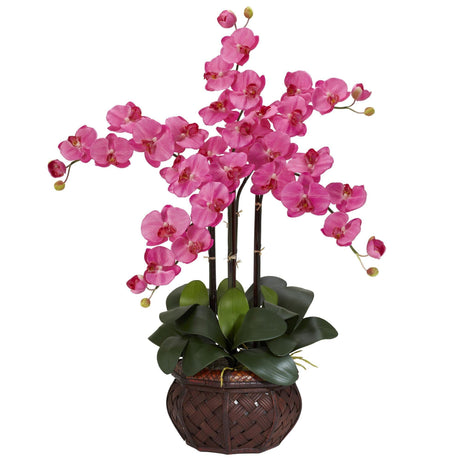 Phalaenopsis w/Decorative Vase Silk Flower Arrangement-Parc Decor