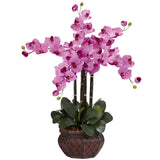 Phalaenopsis w/Decorative Vase Silk Flower Arrangement-Parc Decor