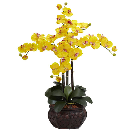 Phalaenopsis w/Decorative Vase Silk Flower Arrangement-Parc Decor
