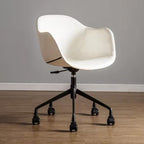 White Prescott Office Chair with black five-star base and casters.