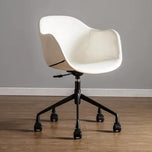White Prescott Office Chair with black five-star base and casters.