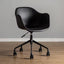 Prescott Office Chair: Black faux leather, modern design, 5-wheel swivel base.
