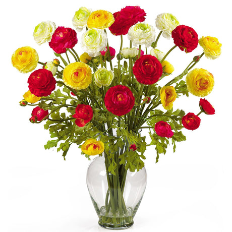 Ranunculus Liquid Illusion Silk Flower Arrangement-Parc Decor