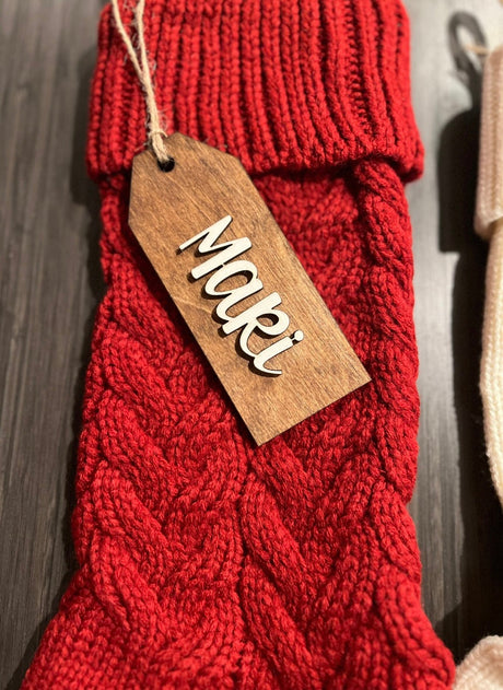 Red Knitted Christmas Stocking-Parc Decor