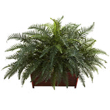 River Fern w/Wood Planter-Parc Decor