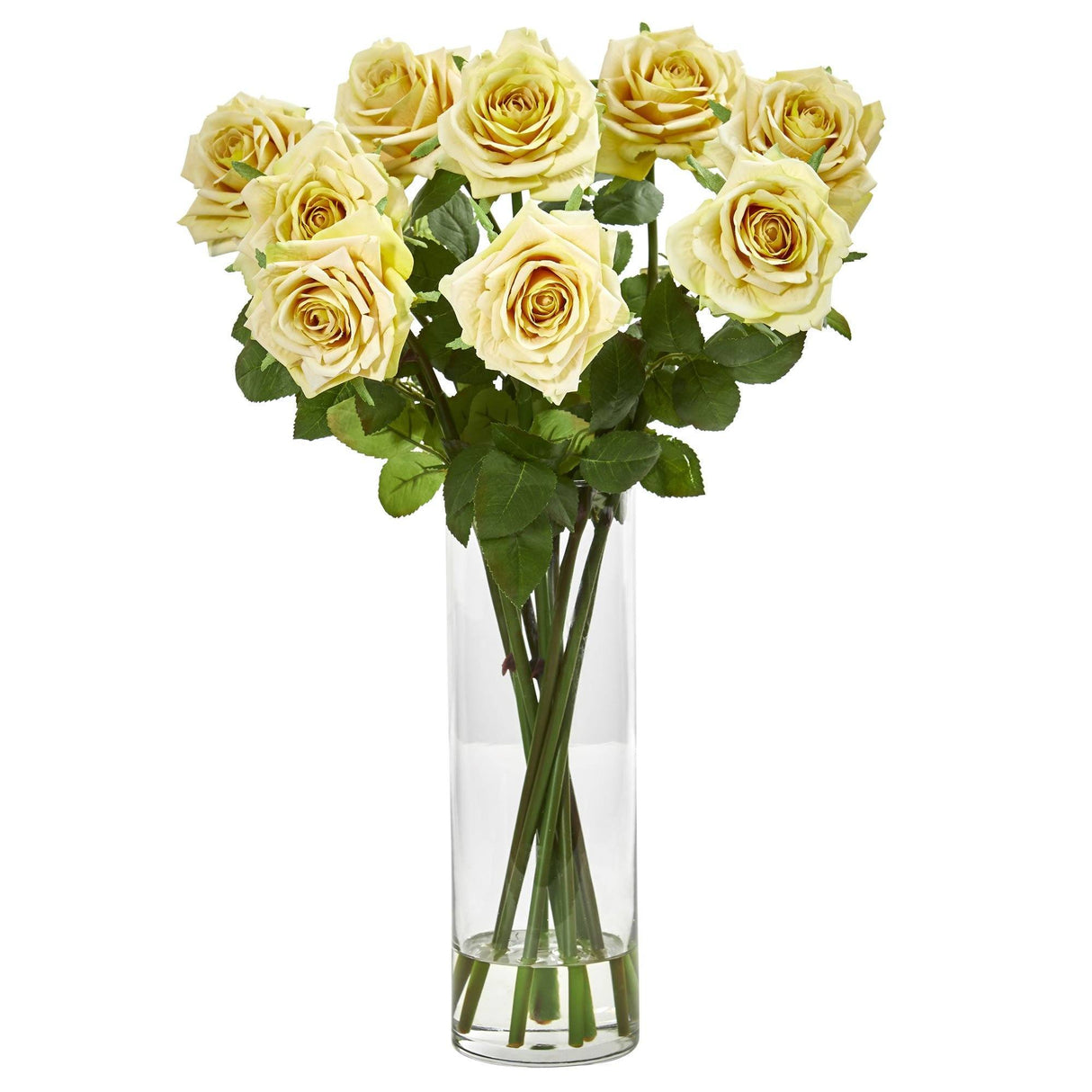 Rose Artificial Arrangement in Cylinder Vase-Parc Decor