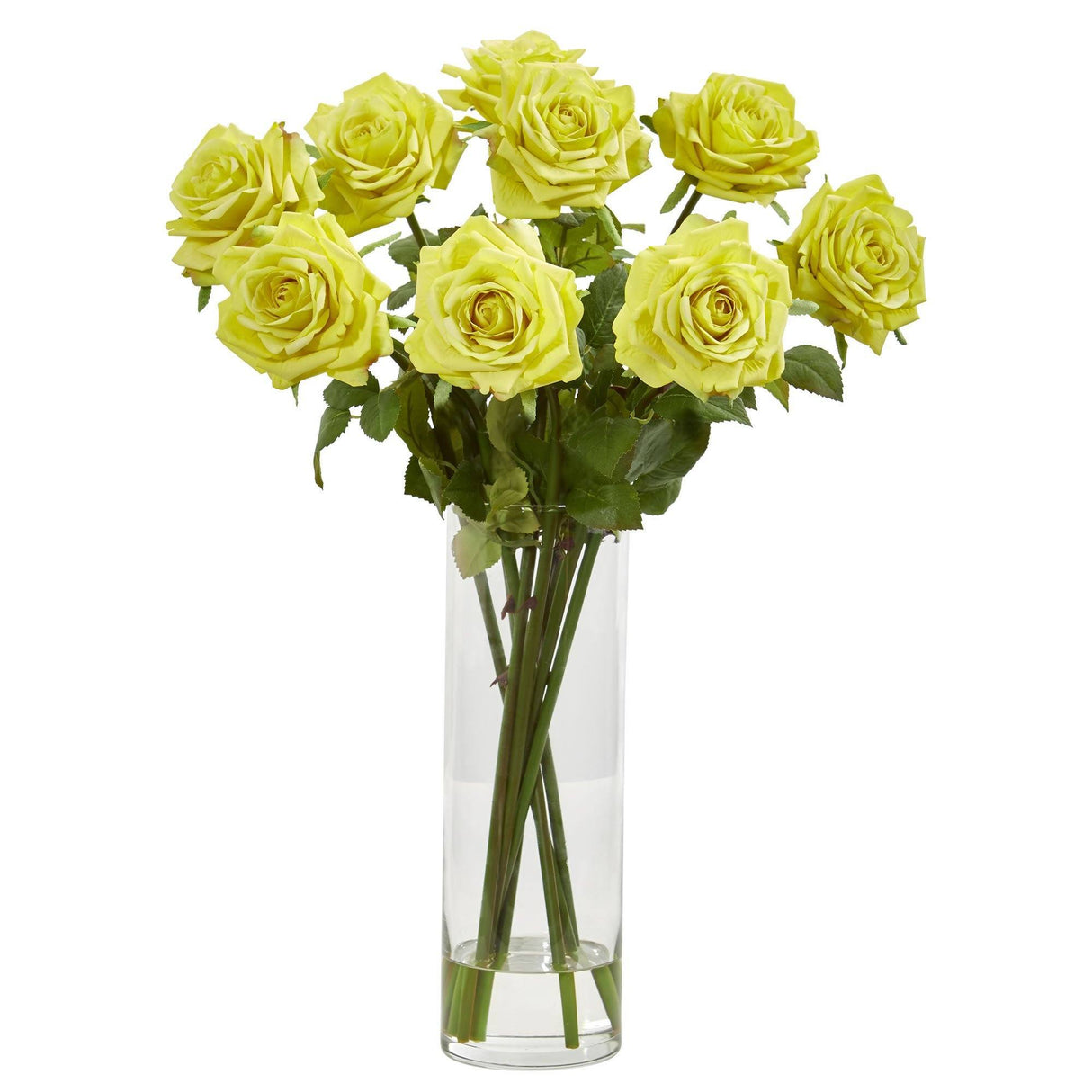 Rose Artificial Arrangement in Cylinder Vase-Parc Decor