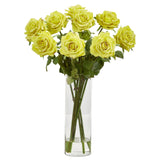 Rose Artificial Arrangement in Cylinder Vase-Parc Decor