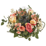 Rose Candelabrum Silk Flower Arrangement-Parc Decor