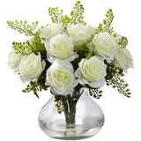 Rose & Maiden Hair Arrangement w/Vase-Parc Decor