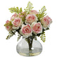 Rose & Maiden Hair Arrangement w/Vase-Parc Decor