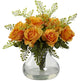 Rose & Maiden Hair Arrangement w/Vase-Parc Decor
