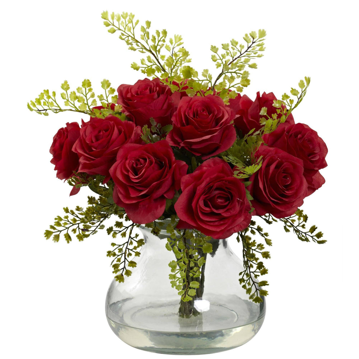 Rose & Maiden Hair Arrangement w/Vase-Parc Decor