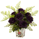 Rose & Maiden Hair w/Floral Planter-Parc Decor