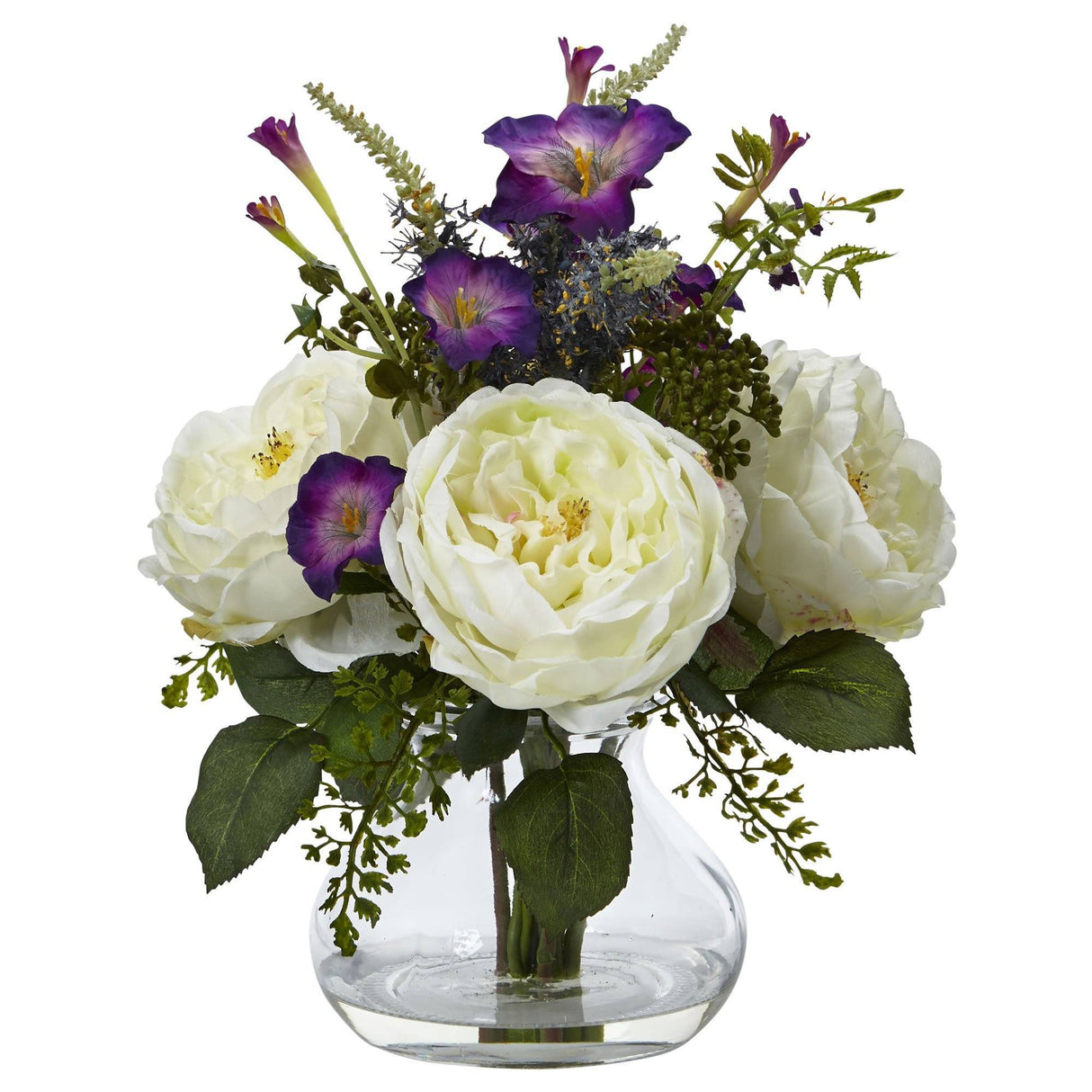 Rose and Morning Glory Arrangement with Vase-Parc Decor