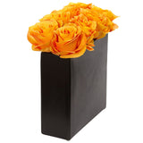 Roses Arrangement in Black Vase-Parc Decor