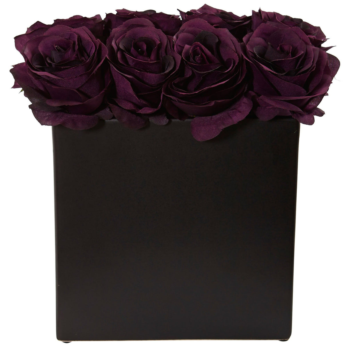 Roses Arrangement in Black Vase-Parc Decor