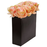 Roses Arrangement in Black Vase-Parc Decor