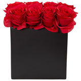 Roses Arrangement in Black Vase-Parc Decor
