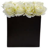 Roses Arrangement in Black Vase-Parc Decor