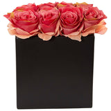Roses Arrangement in Black Vase-Parc Decor