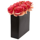Roses Arrangement in Black Vase-Parc Decor