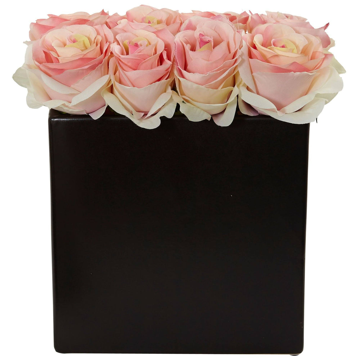 Roses Arrangement in Black Vase-Parc Decor