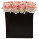 Roses Arrangement in Black Vase-Parc Decor